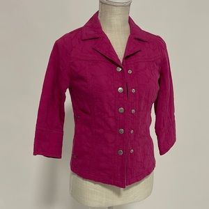 Coldwater Creek women’s jacket. 5 snap button closures, 2 functional pockets